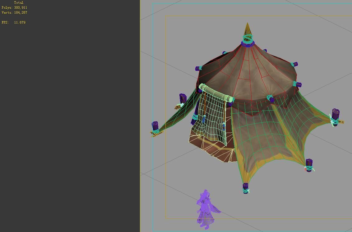 Field - Zhuojun army small tent 3D model_1