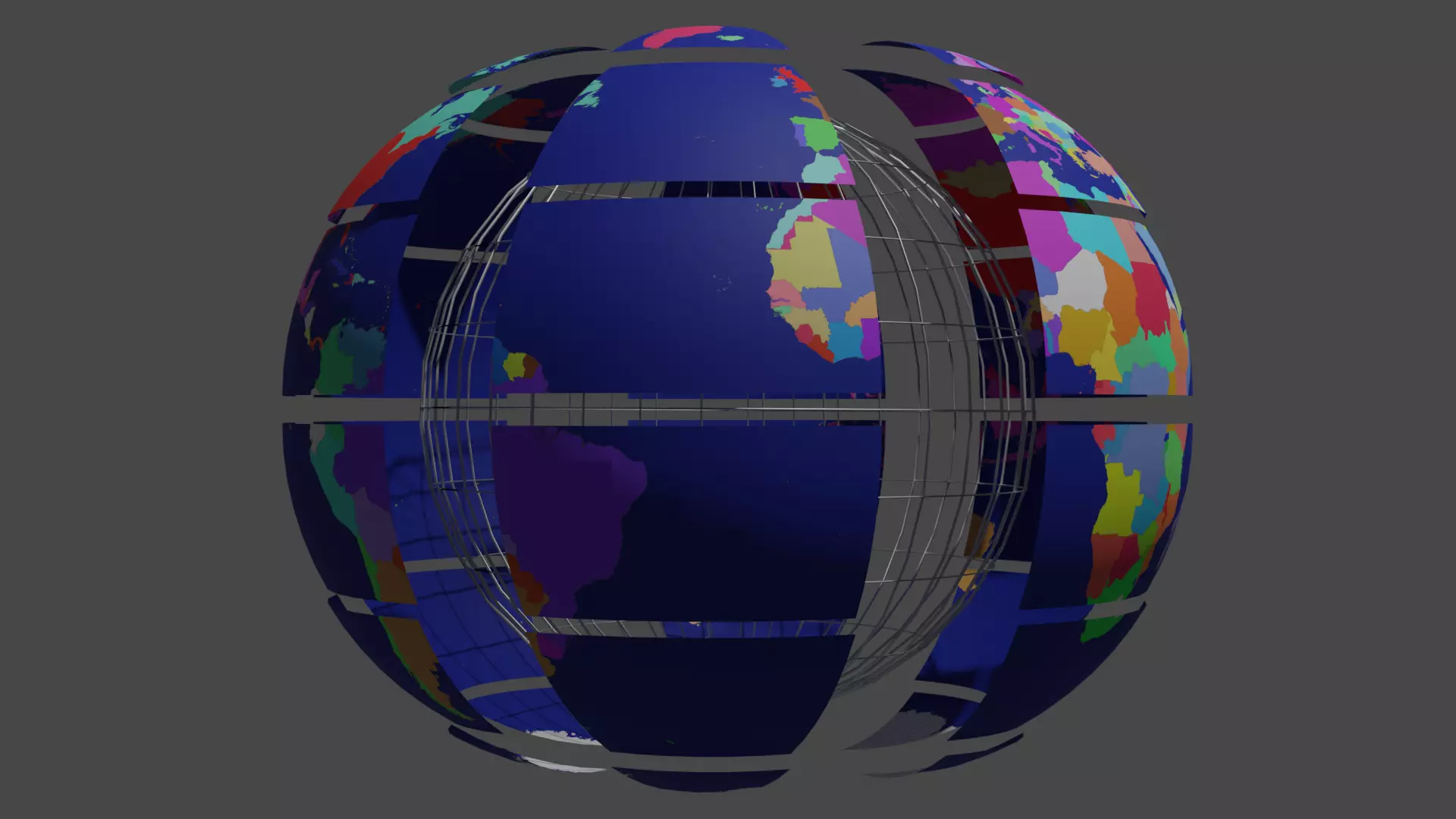 Rotating earth split into 36 segments 3D model_0