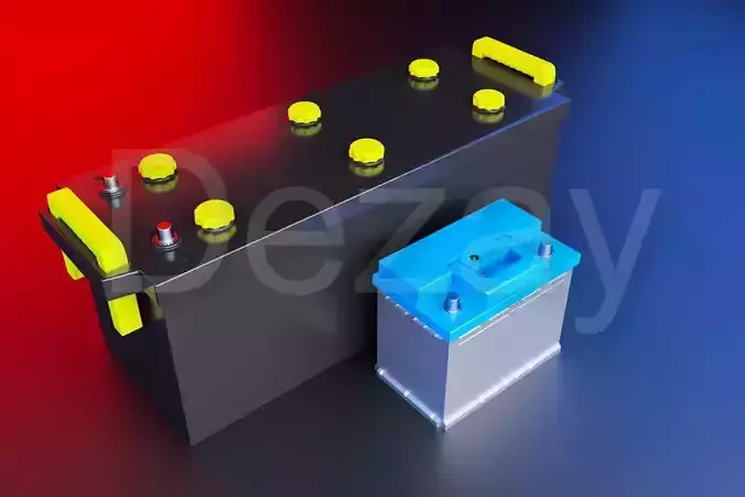 Car battery Acid 12v and 24v 3D model