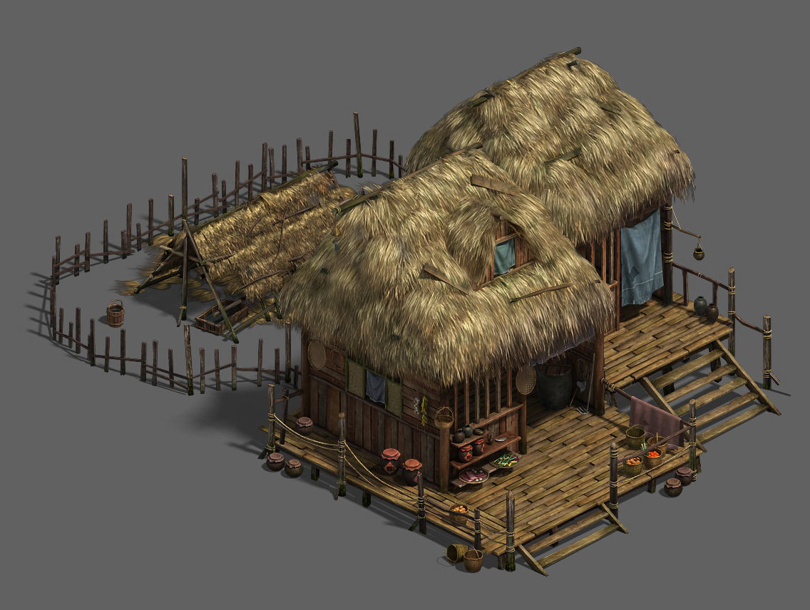 Original village - house 1 3D model_1