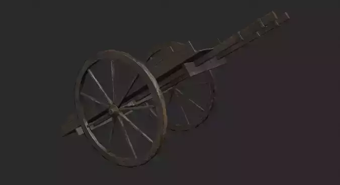 Wooden Cart Game Ready 3d Pbr Model  Free low-poly 3D model