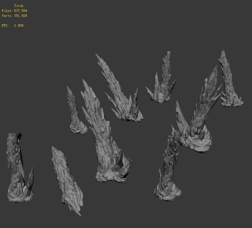 Zhaoshan - stone stone teeth 3D model_2