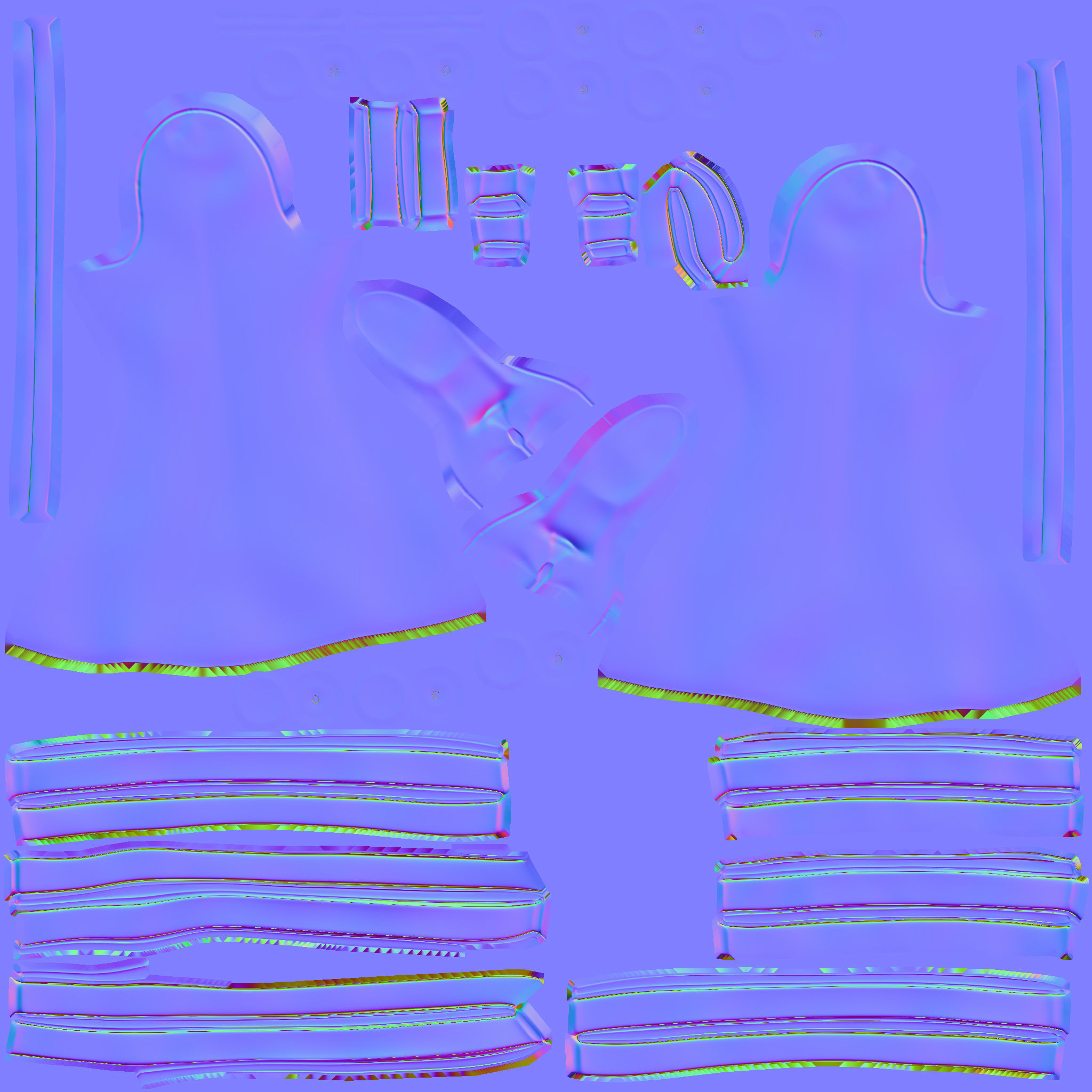 Female Hooded Ninja Full Character Low-poly 3D model_13