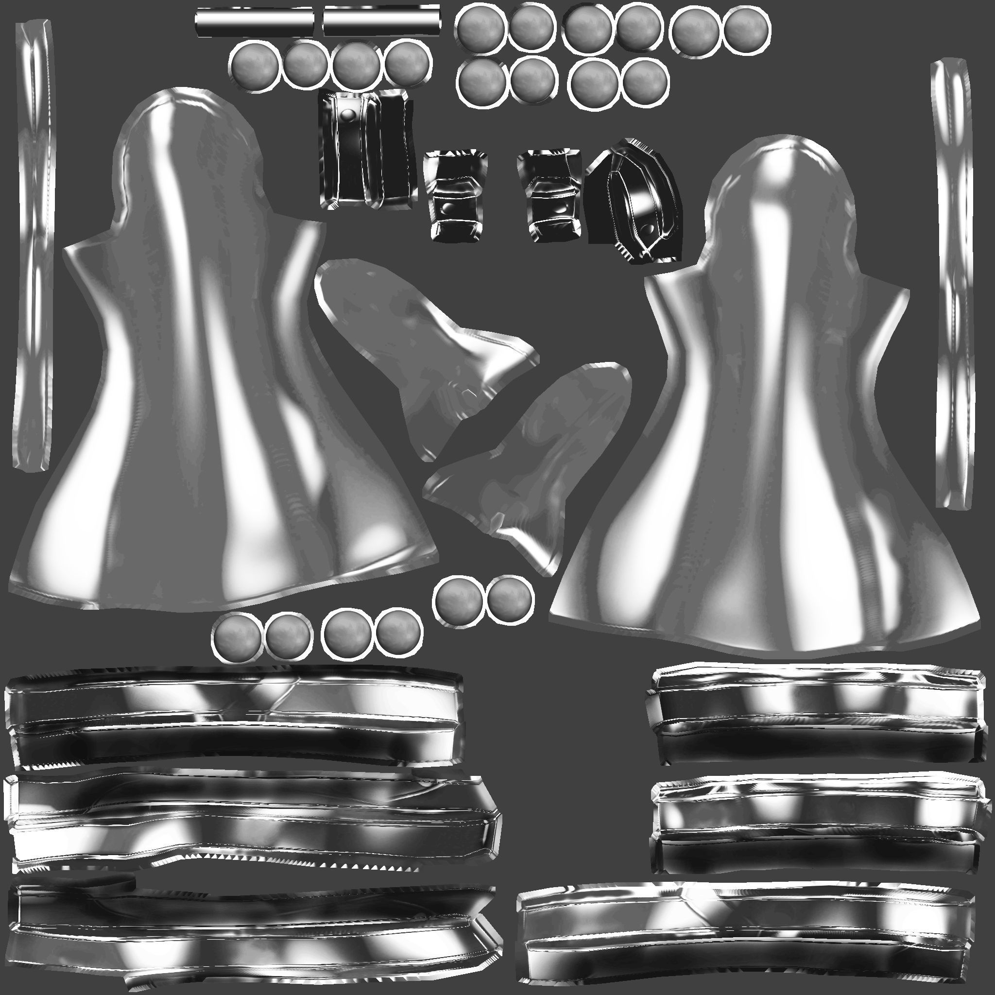 Female Hooded Ninja Full Character Low-poly 3D model_18