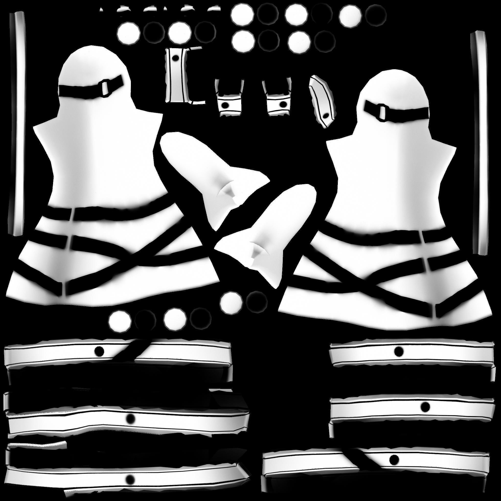 Female Hooded Ninja Full Character Low-poly 3D model_14