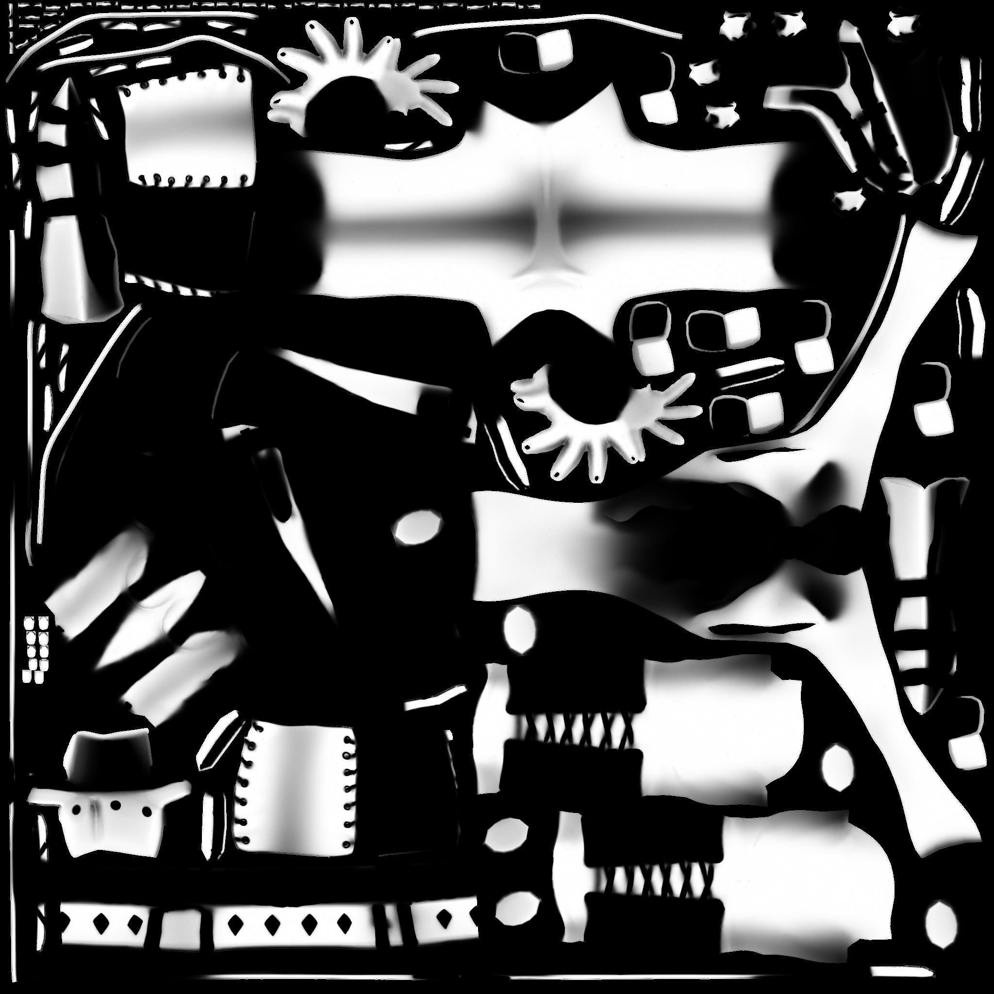 Female Hooded Ninja Full Character Low-poly 3D model_15