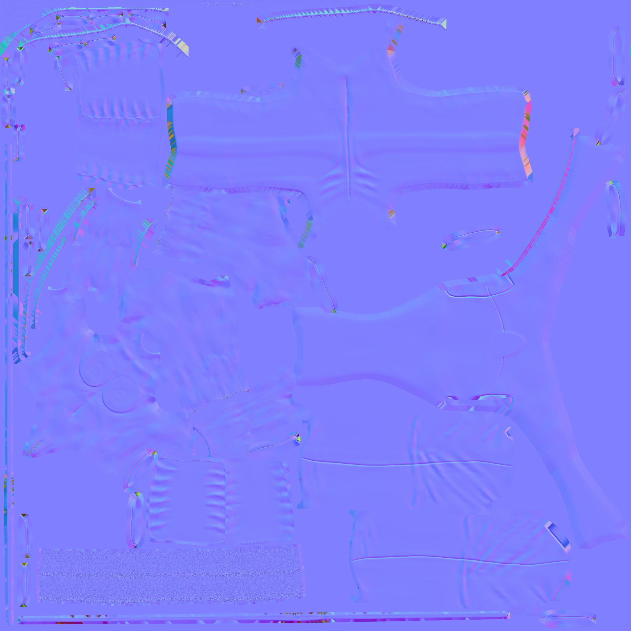 Female Hooded Ninja Full Character Low-poly 3D model_12