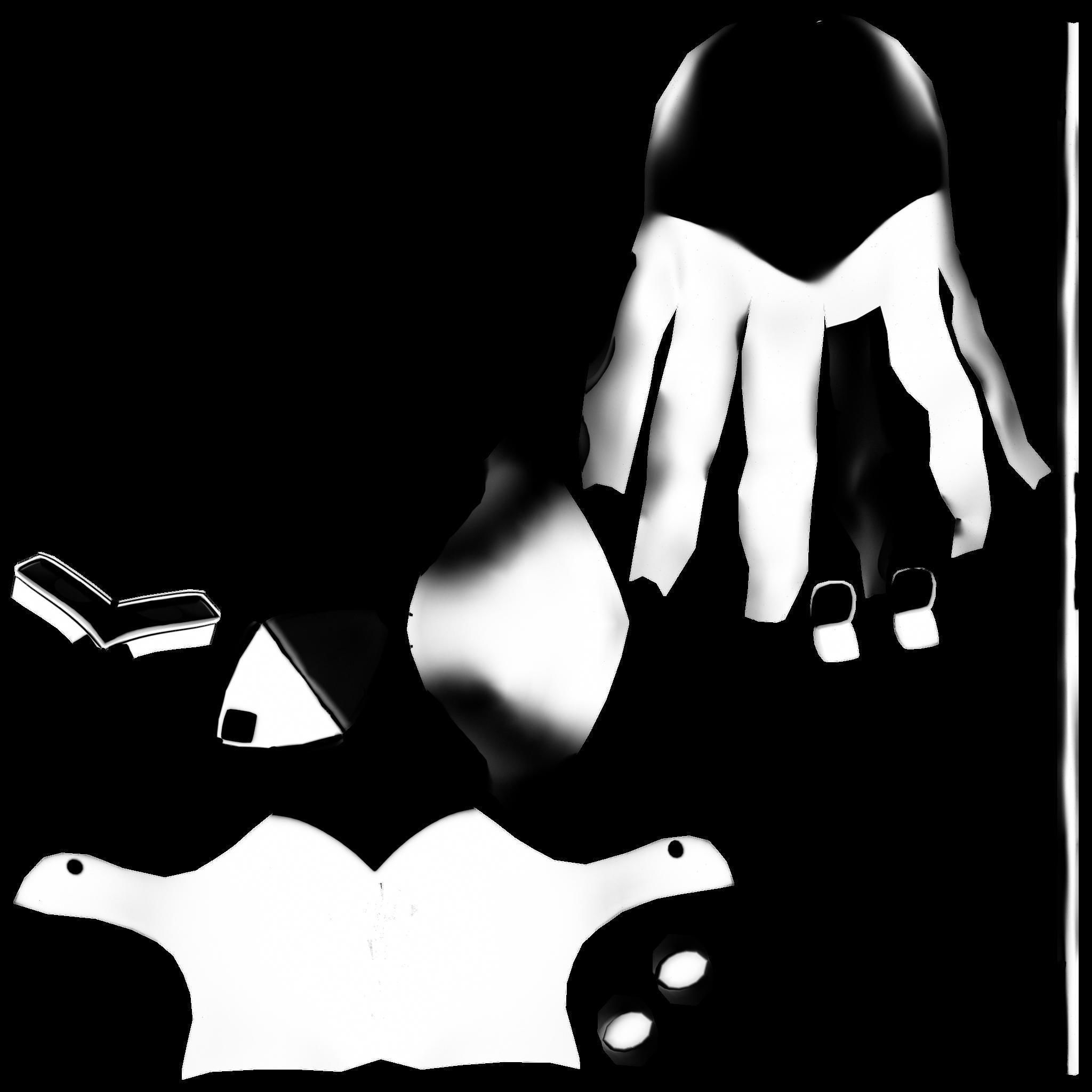 Female Hooded Ninja Full Character Low-poly 3D model_16