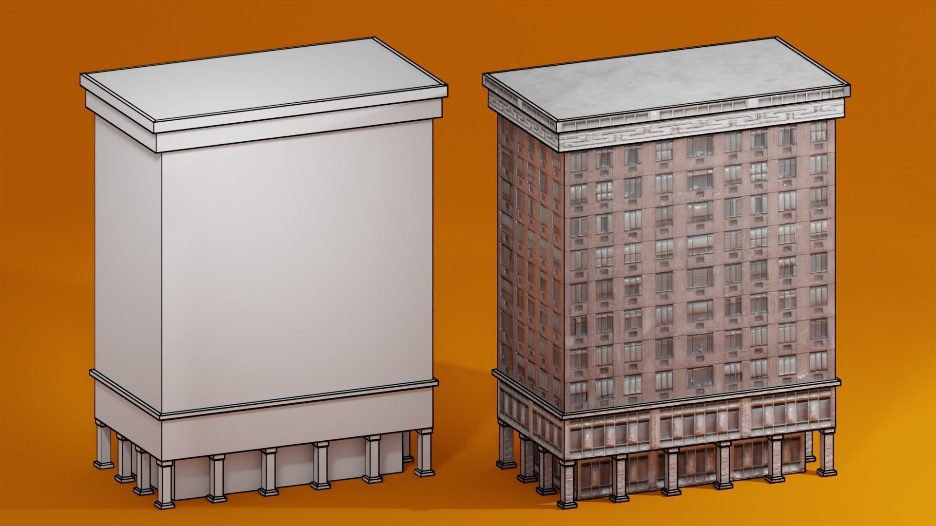 Building tall Low-poly 3D model_11