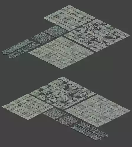 Medium city - brick pavement