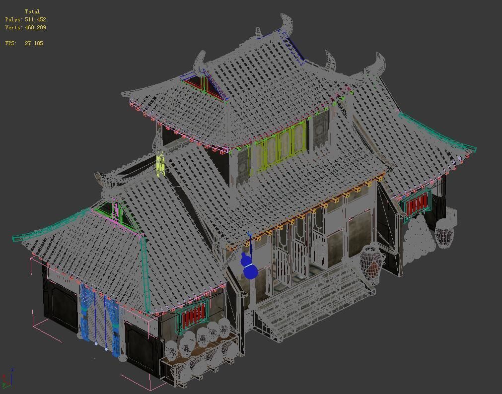 Medium city - wine square 3D model_2