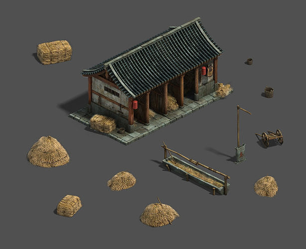 Medium city - stables - raising stables 3D model