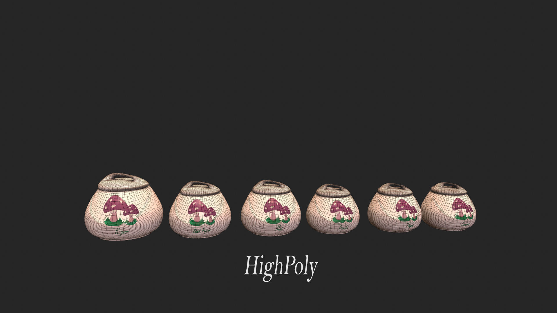 Realistic PBR Ceramic Jars Low-poly 3D model_7