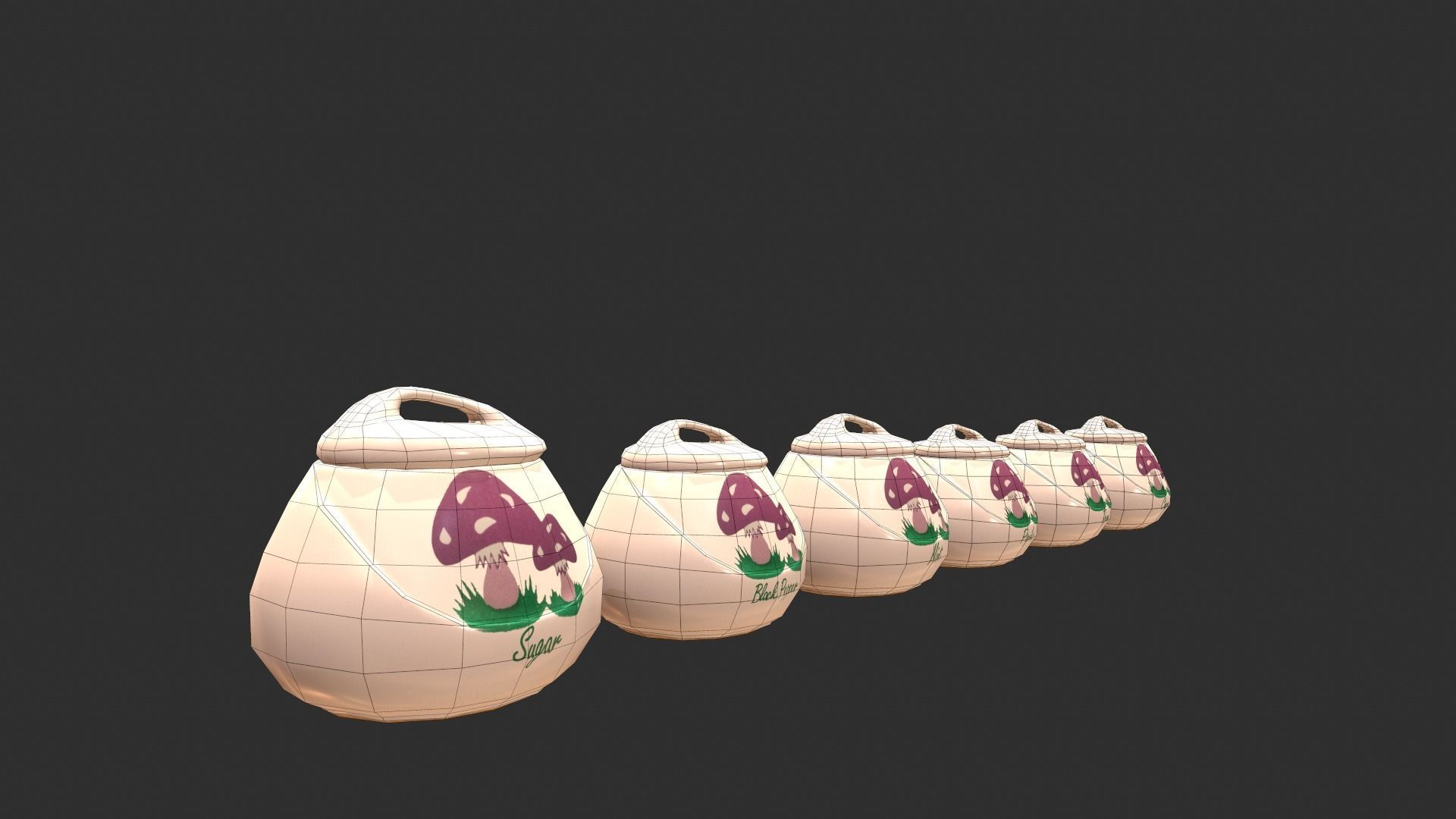 Realistic PBR Ceramic Jars Low-poly 3D model_5