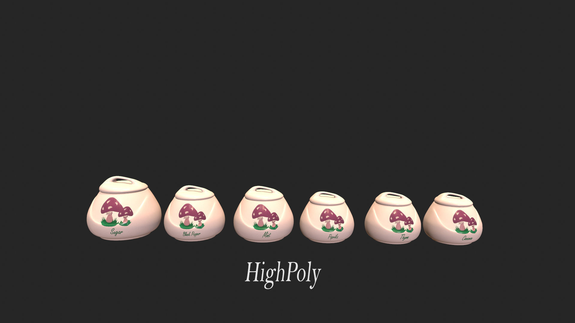 Realistic PBR Ceramic Jars Low-poly 3D model_6