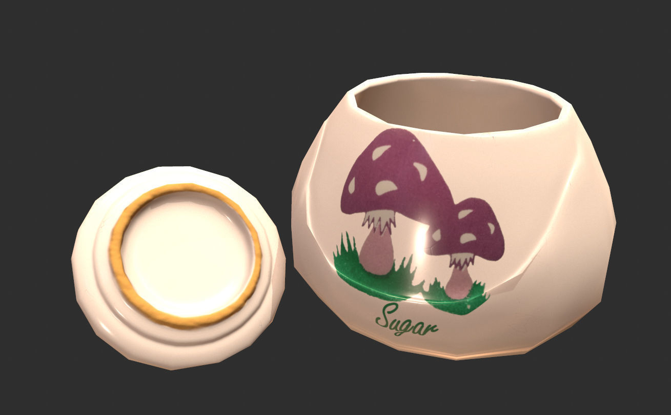 Realistic PBR Ceramic Jars Low-poly 3D model_4
