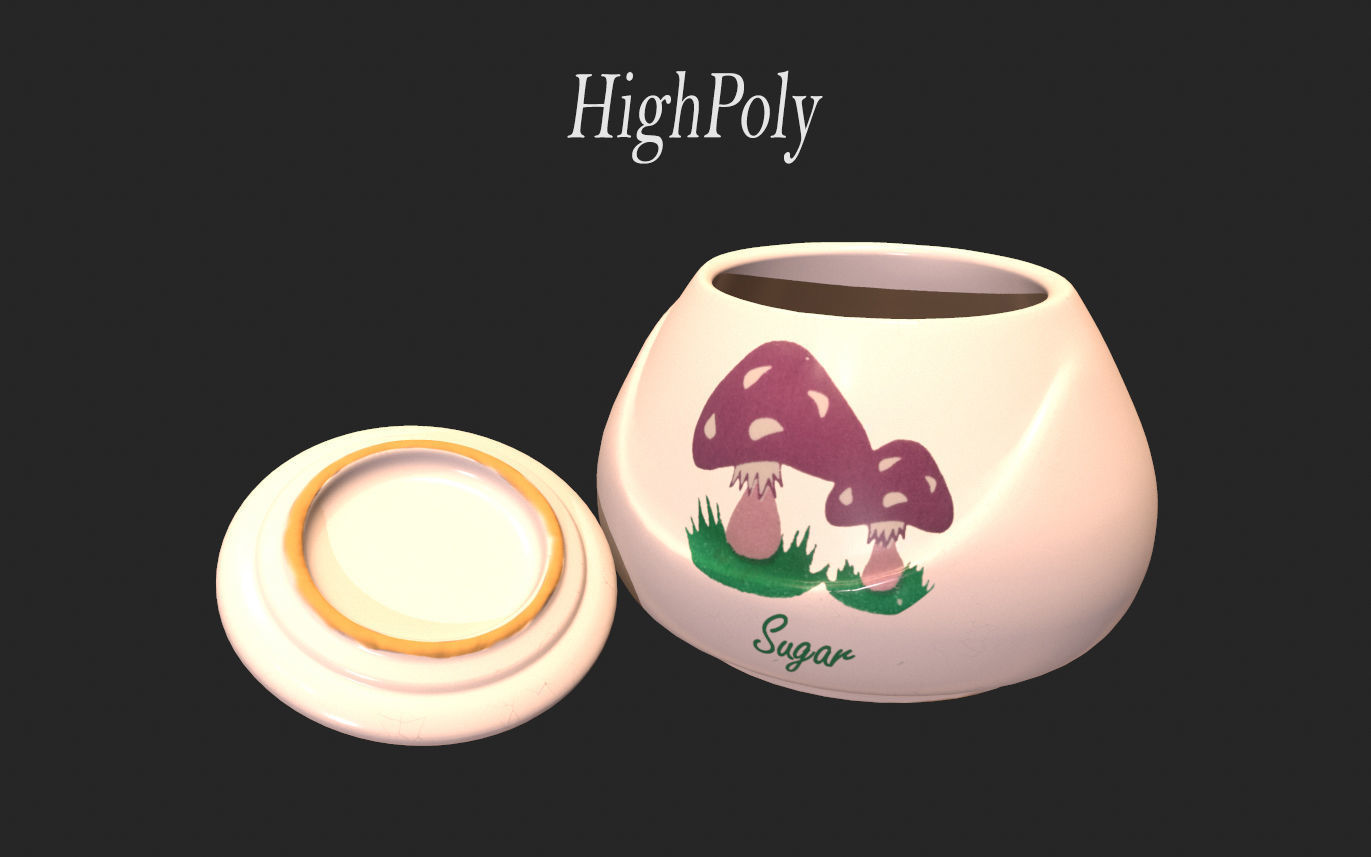 Realistic PBR Ceramic Jars Low-poly 3D model_8