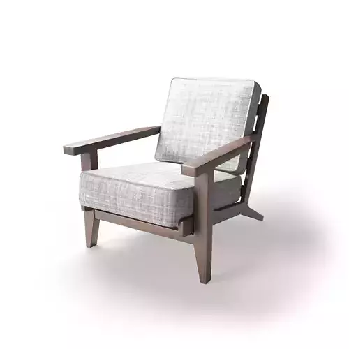 Wooden Arm Chair 3d Model