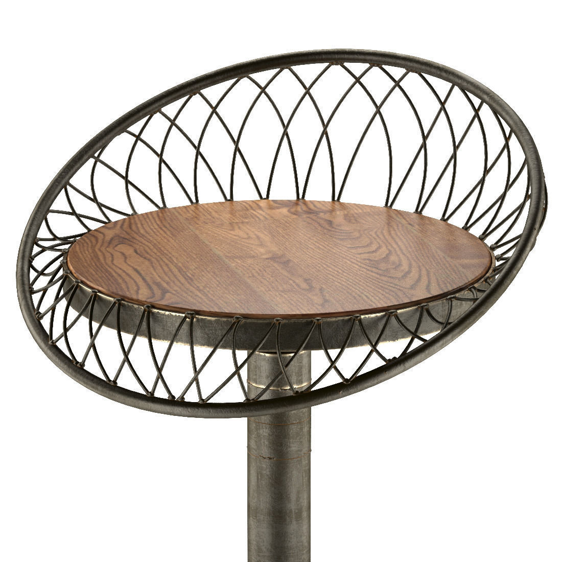 The Aero Industrial Design Steel Bar Stool 3D model_1