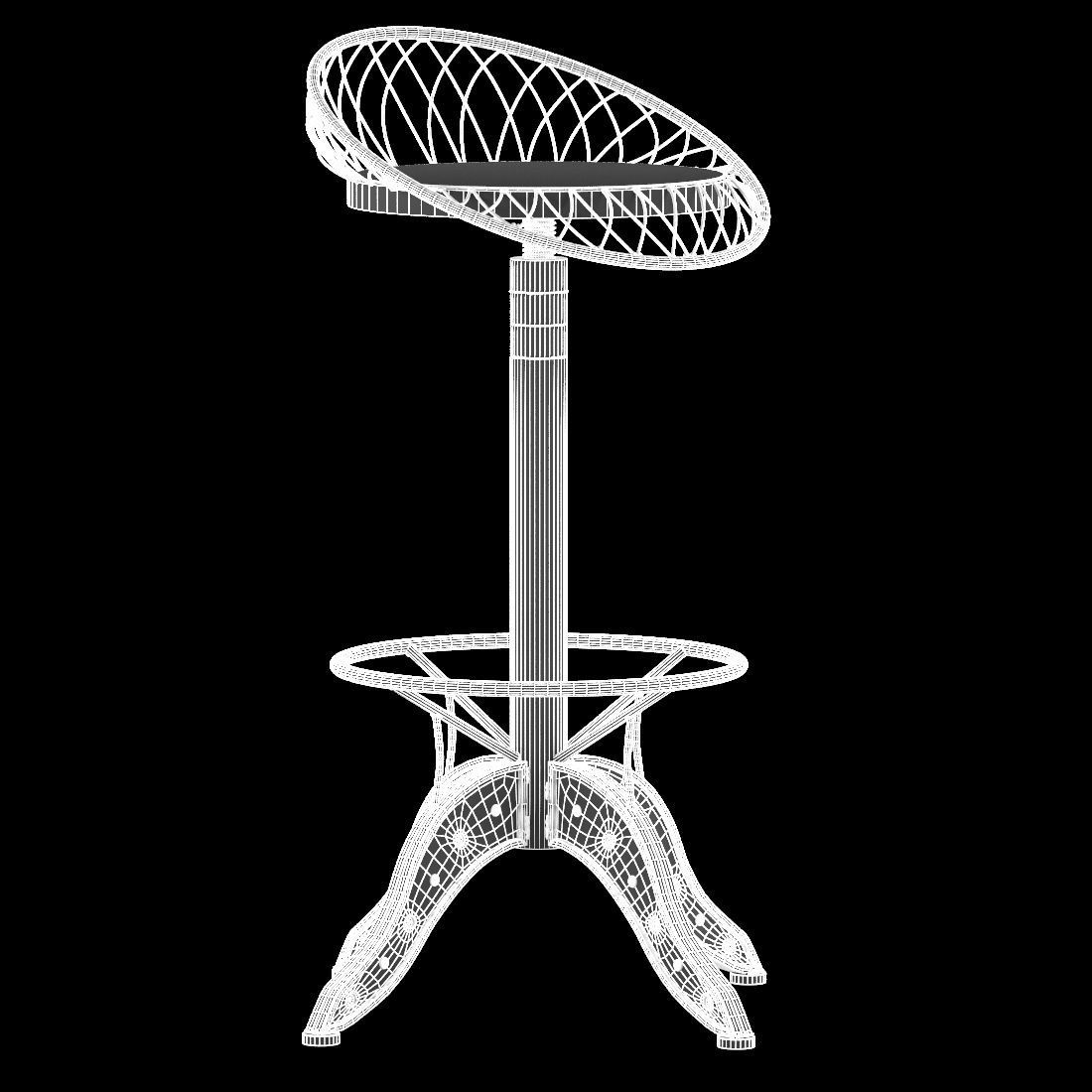 The Aero Industrial Design Steel Bar Stool 3D model_7