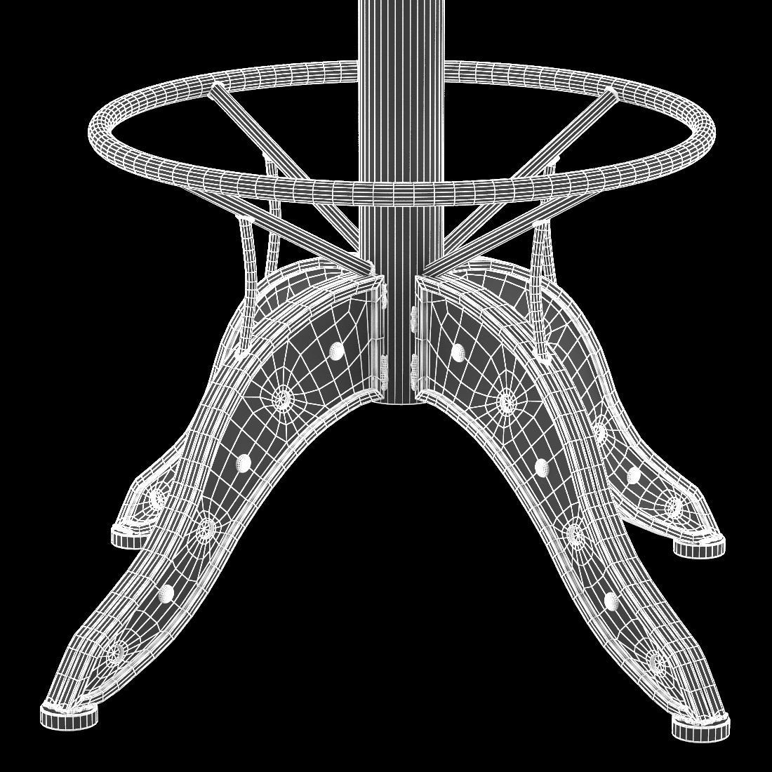 The Aero Industrial Design Steel Bar Stool 3D model_10