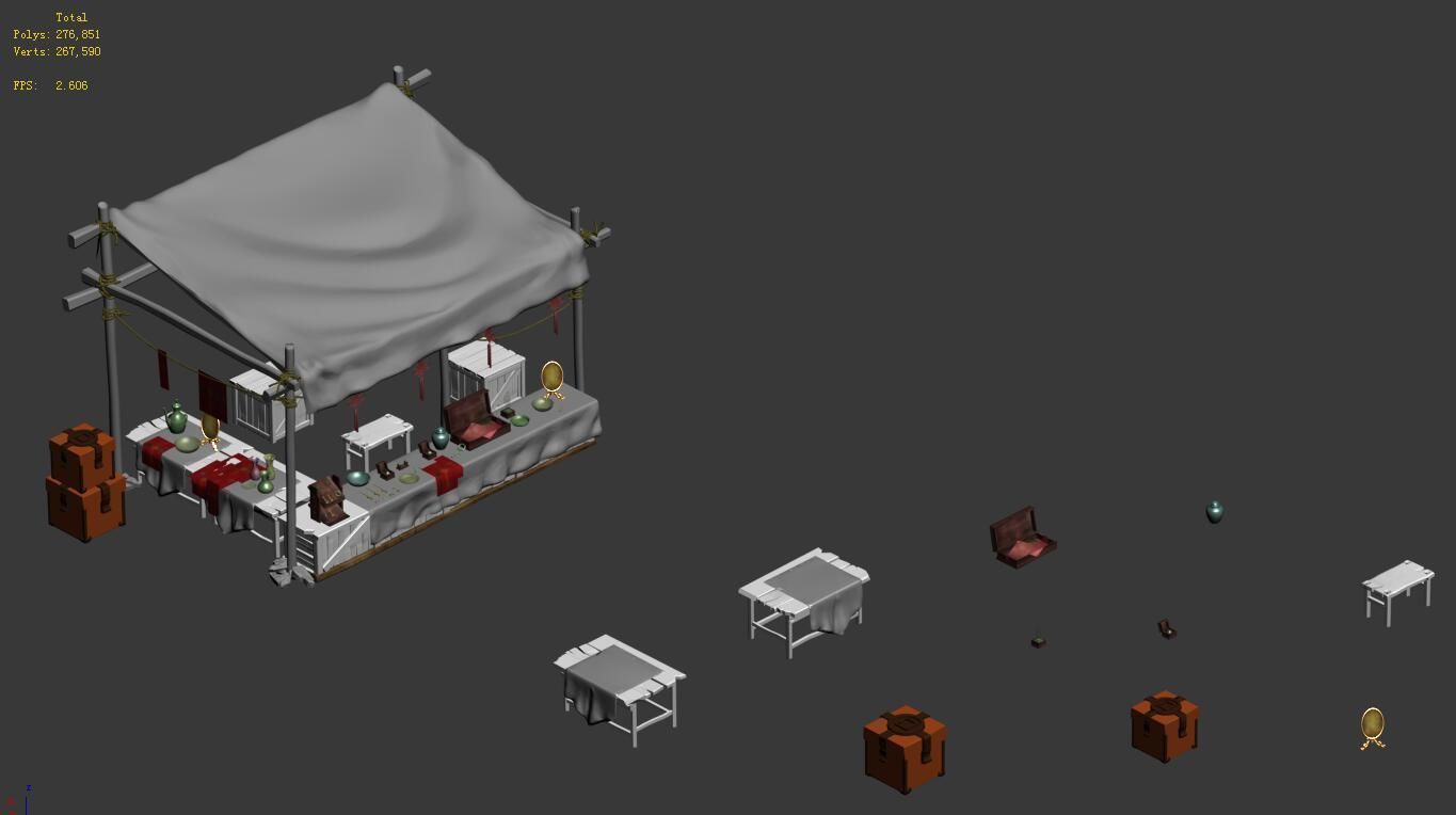 Medium city - stall 2 3D model_4