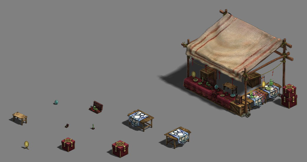 Medium city - stall 2 3D model_1