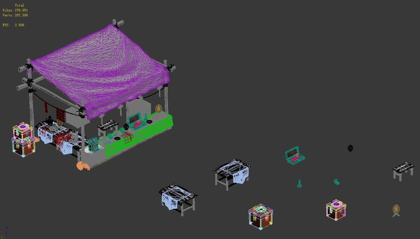 Medium city - stall 2 3D model_3