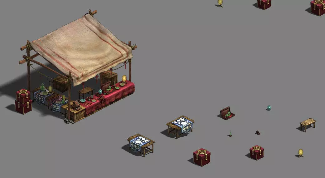 Medium city - stall 2 3D model_0