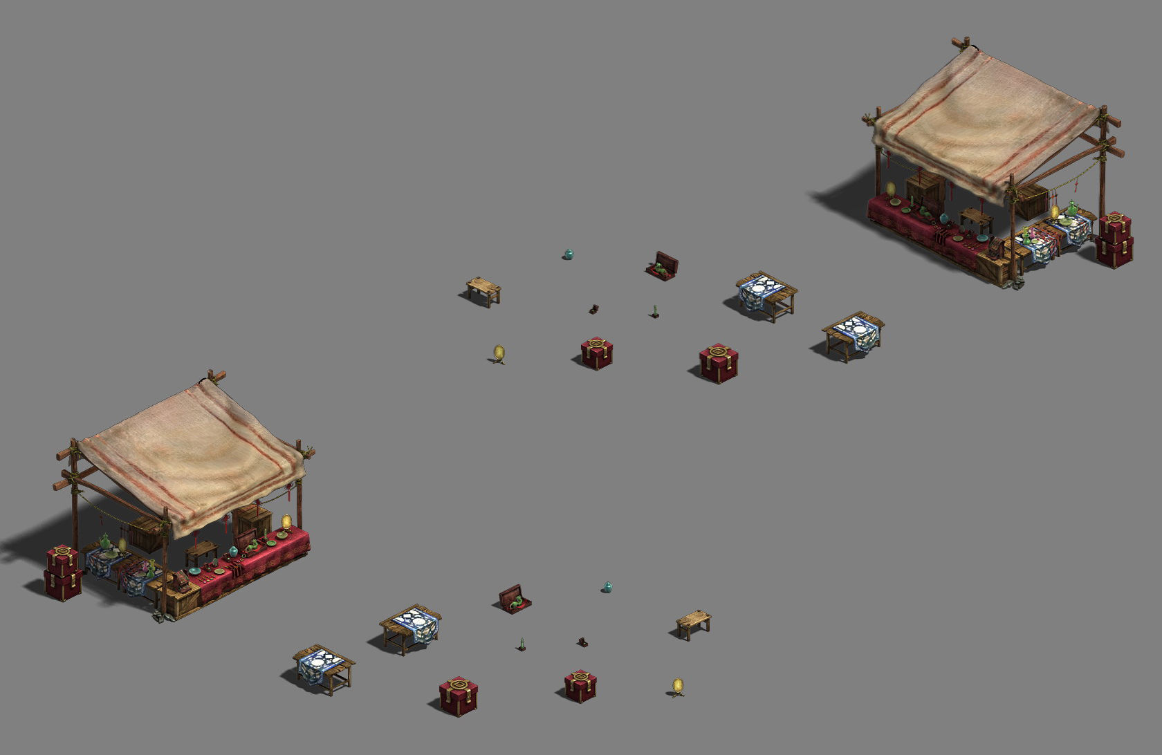 Medium city - stall 2 3D model_2