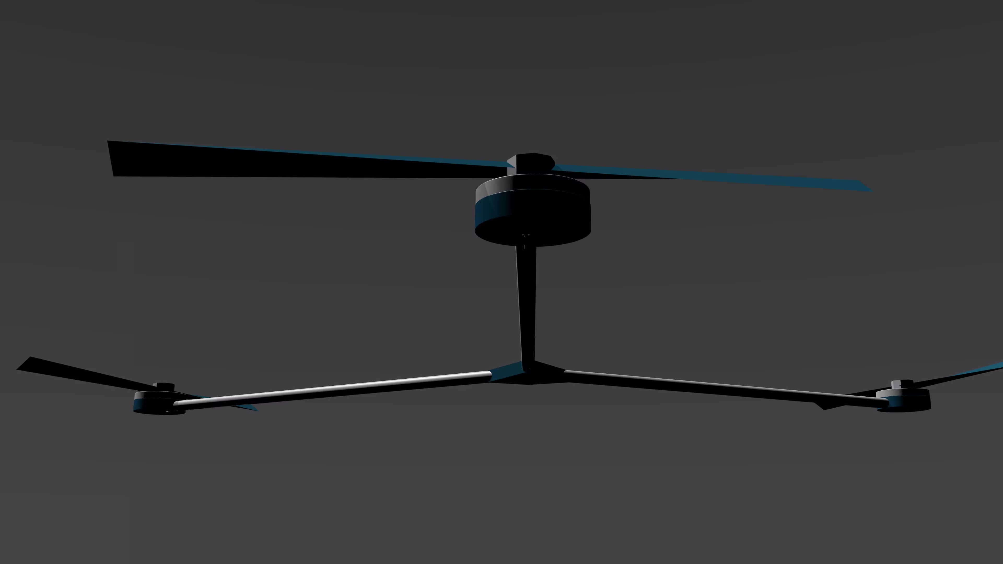 drone with two propellers in air 3D model