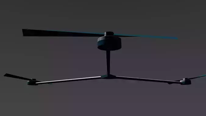 drone with two propellers in air