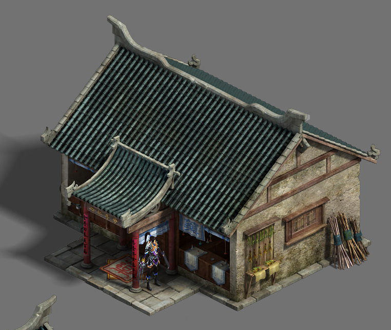 Medium city - pharmacy 3D model_1