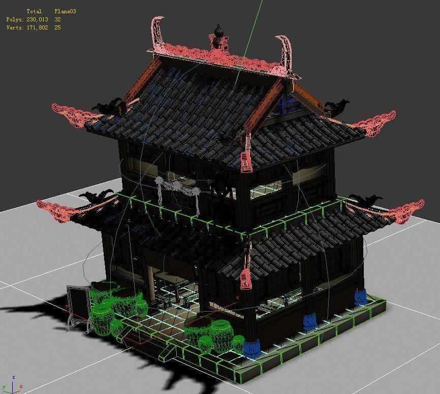 Ancient Chinese City - Pub 01 3D model_2