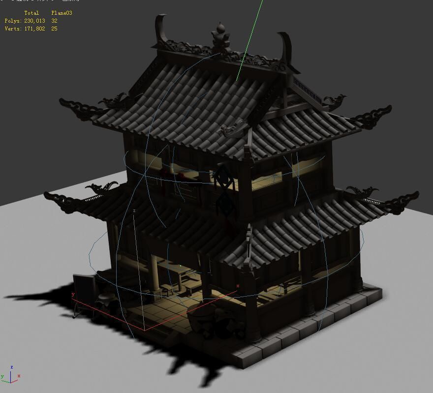 Ancient Chinese City - Pub 01 3D model_1