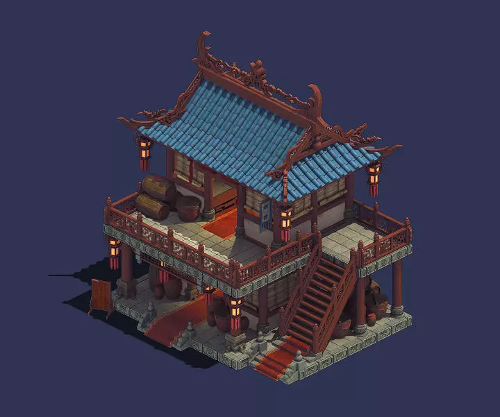 Ancient Chinese City - Pub 02 3D model