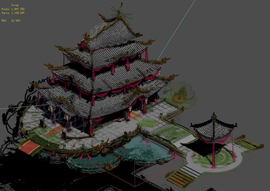 Ancient Chinese - luxury hotel 3D model_1