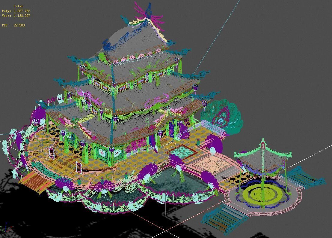 Ancient Chinese - luxury hotel 3D model_2
