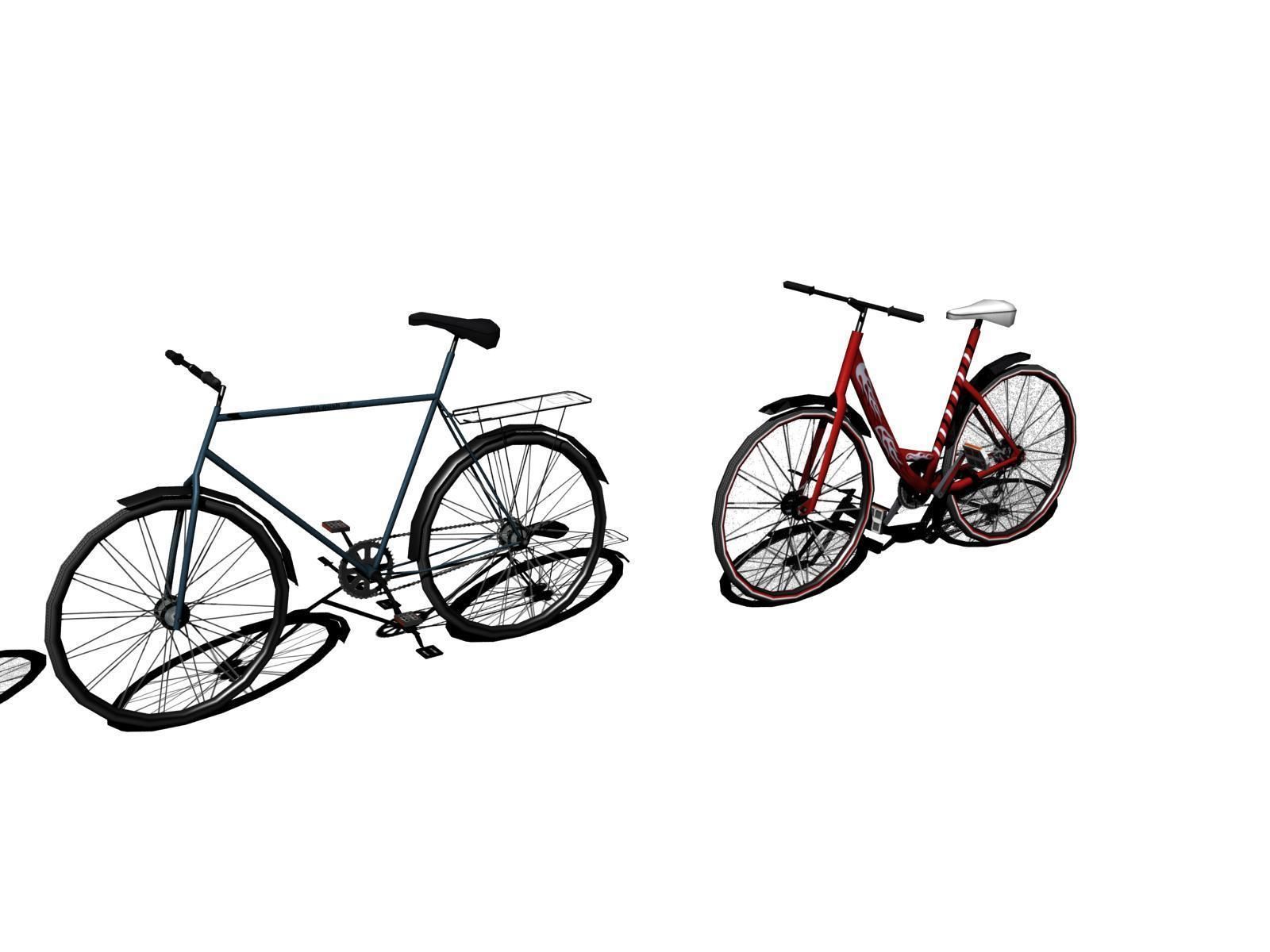 low-poly 3D model bicycles two Low-poly 3D model_1