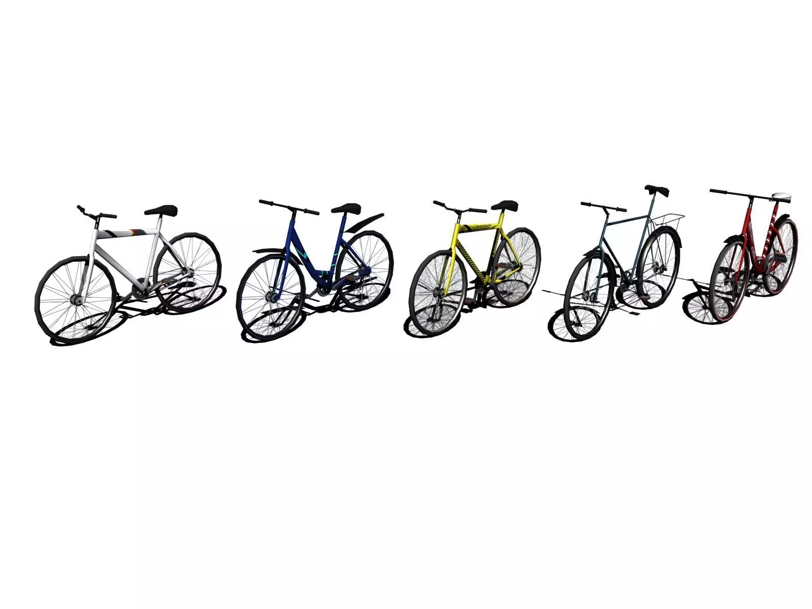low-poly 3D model bicycles two Low-poly 3D model_0