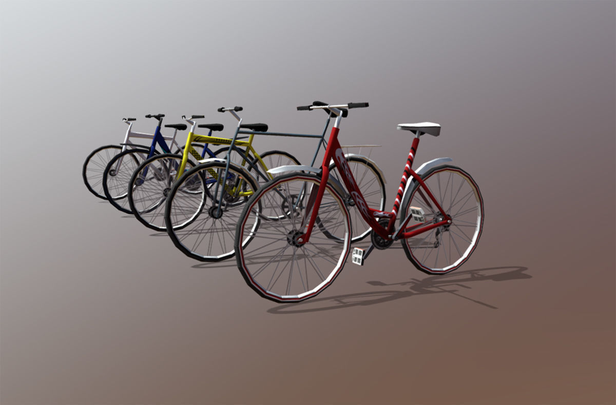 low-poly 3D model bicycles two Low-poly 3D model_4
