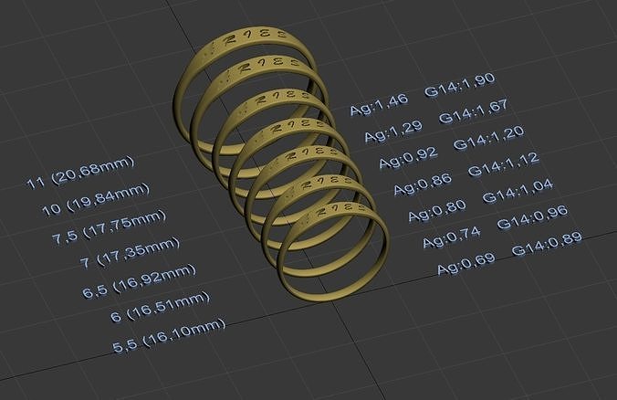 Aries jewelry ring with carved inscription 3D print model