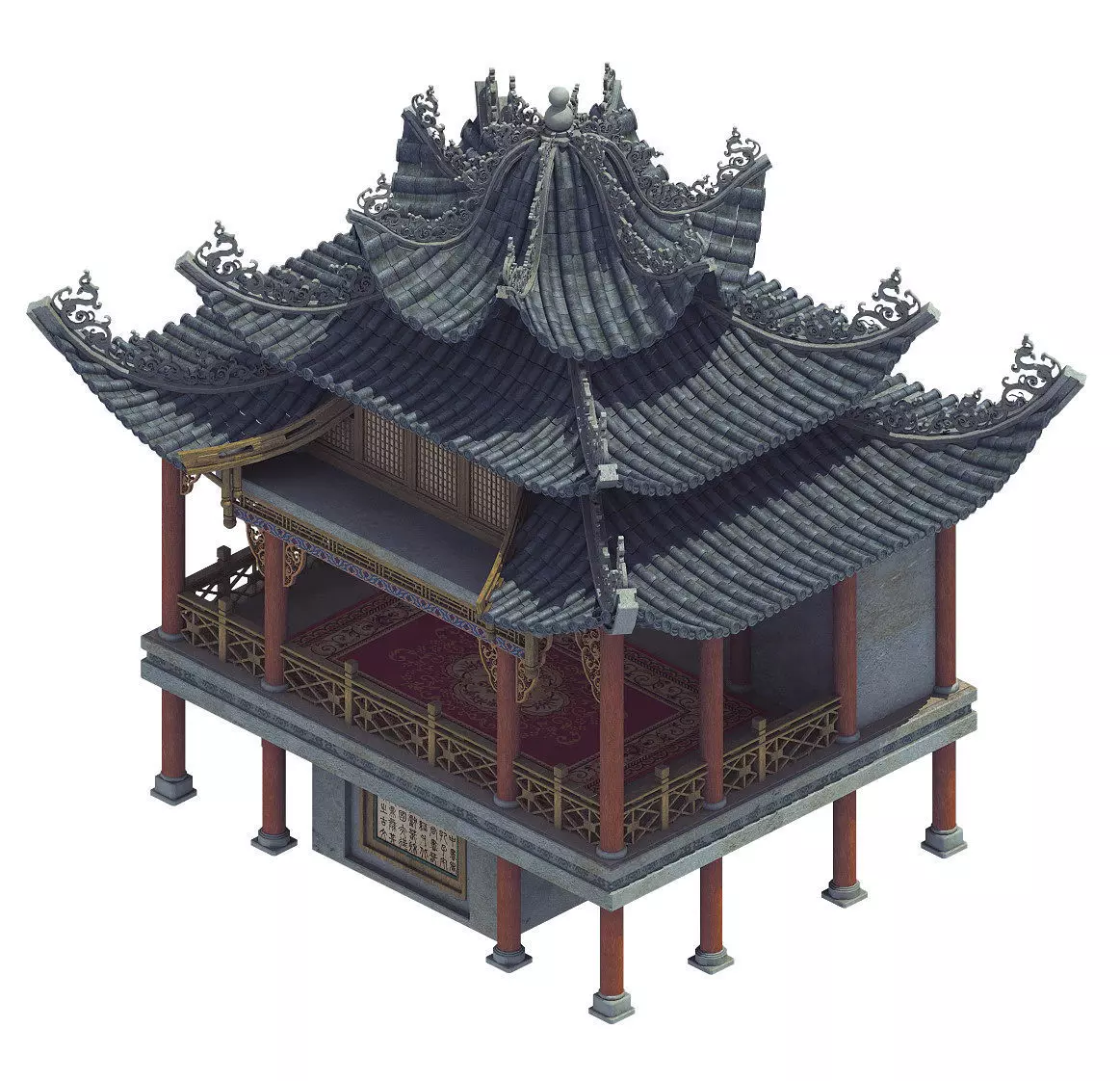 ient Chinese - Cultural Building - Theater House 3D model