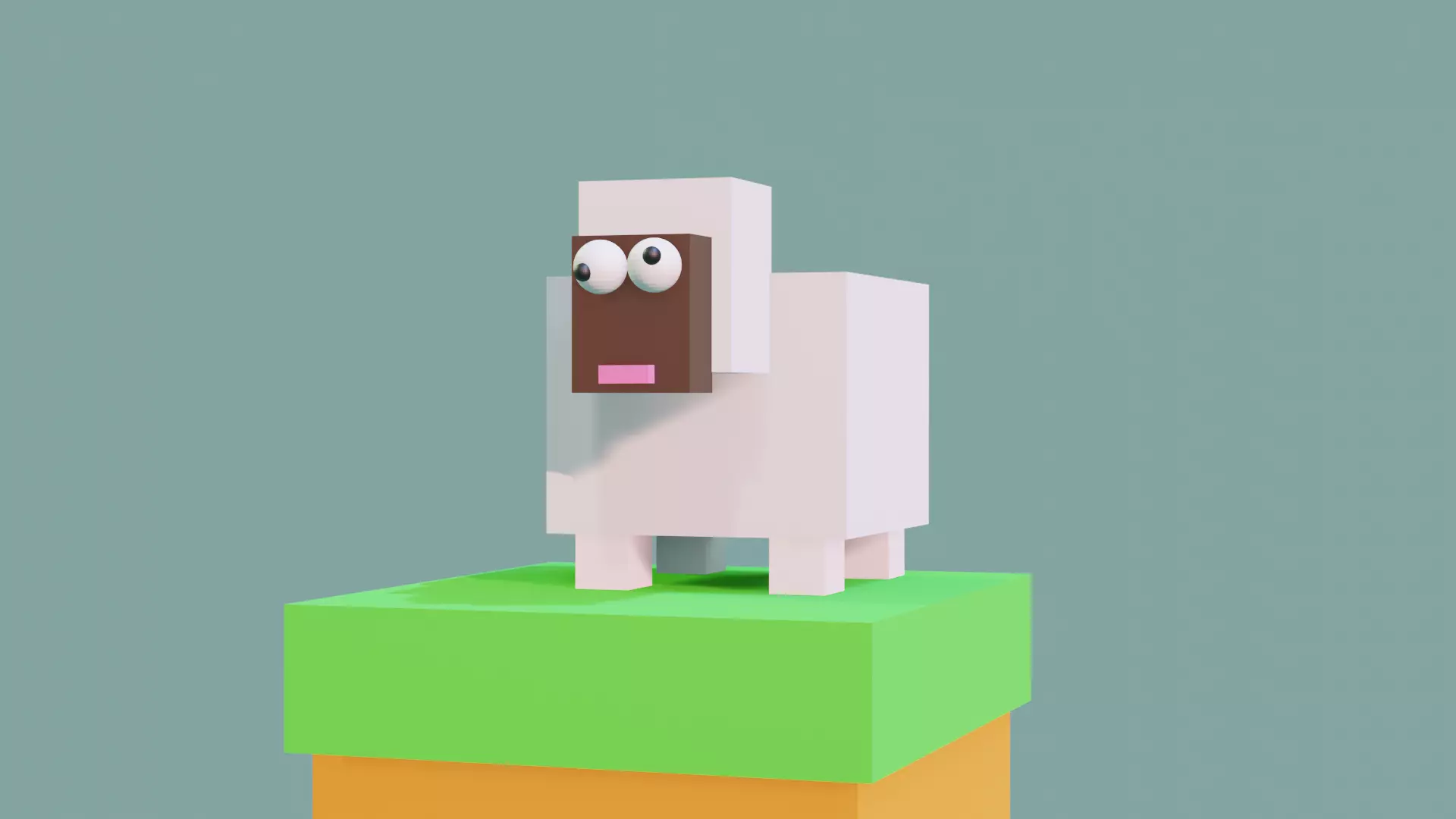 sheep pixelated Free 3D model_0