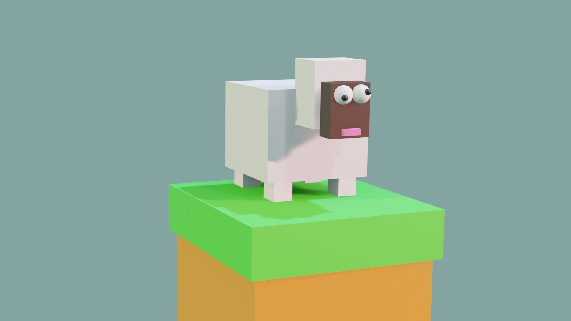 sheep pixelated Free 3D model_1