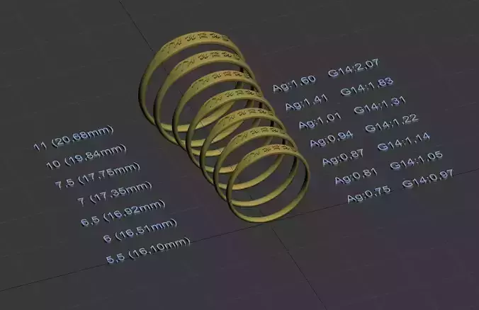 Taurus  jewelry ring with a convex inscription 3D print model