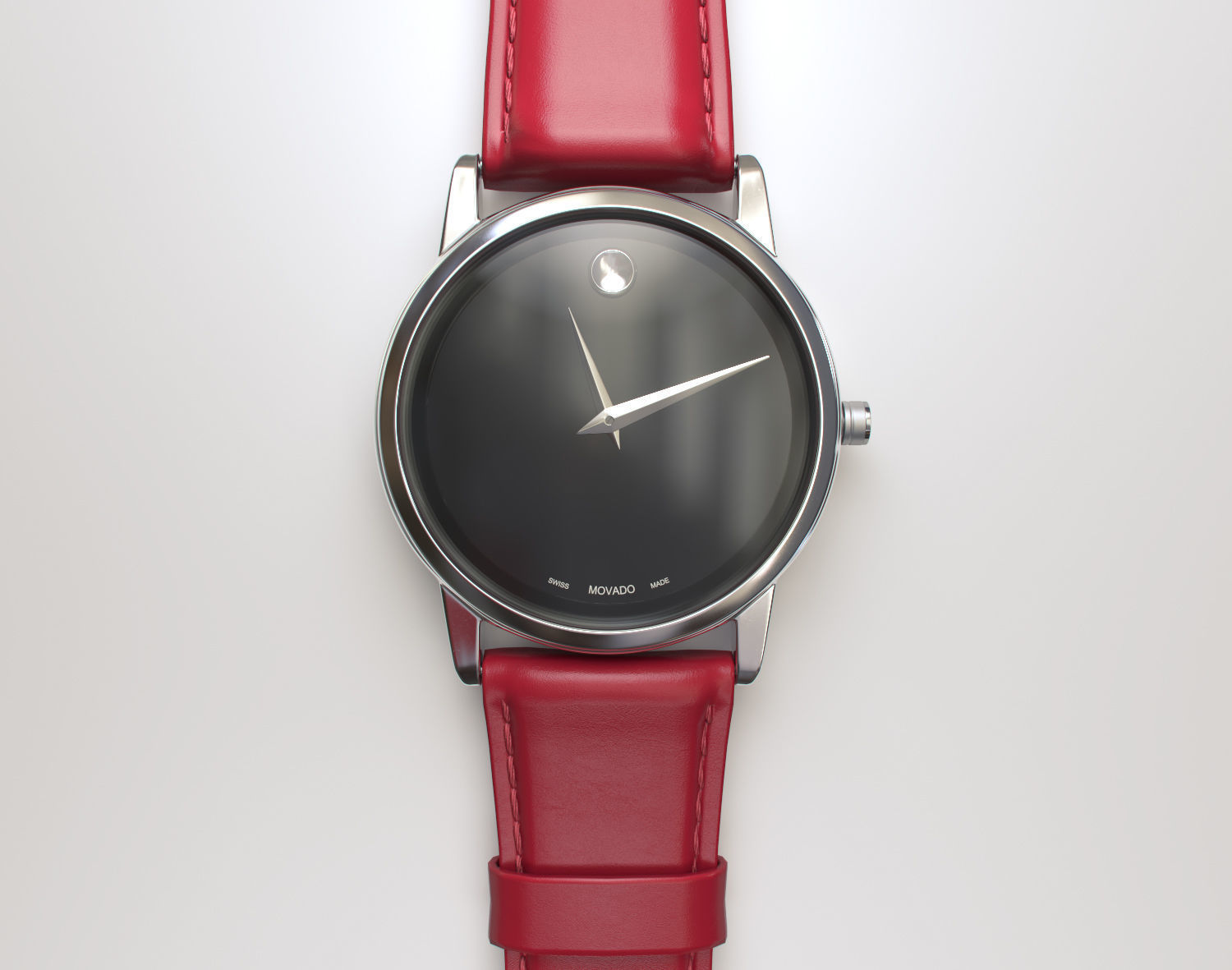 Movado Red watch 3D model_3
