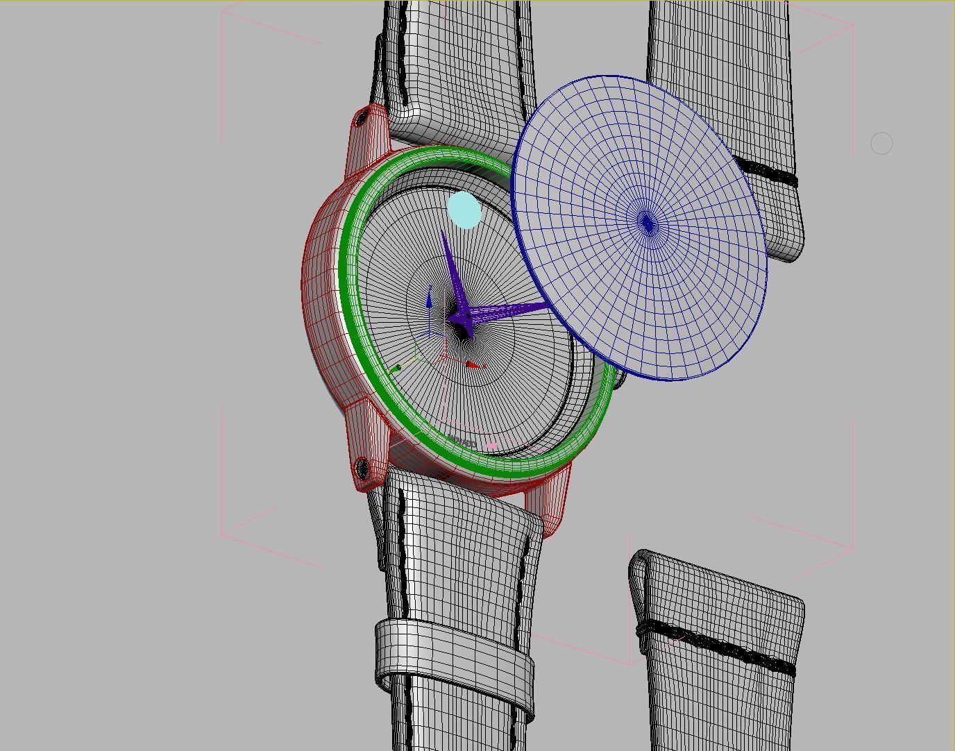 Movado Red watch 3D model_6