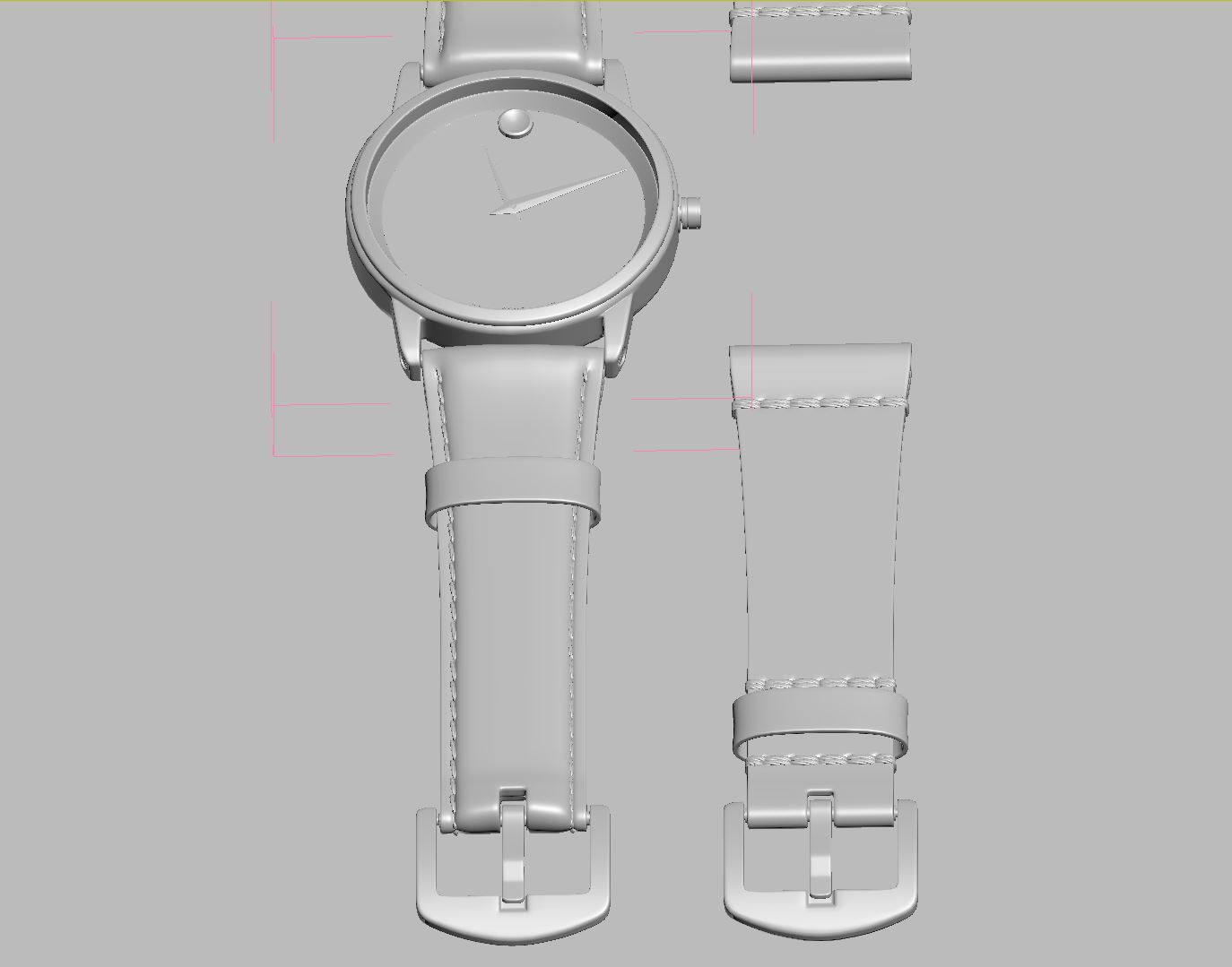 Movado Red watch 3D model_10