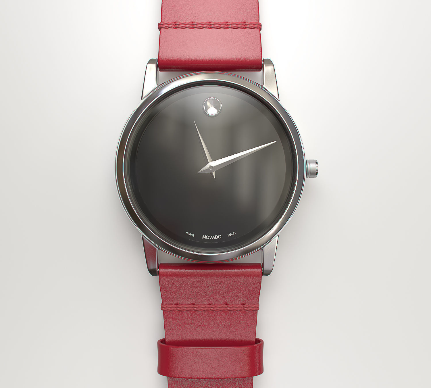 Movado Red watch 3D model_2